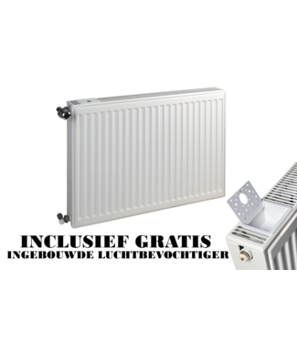 Oppio 60x60 cm Type 22 - 1314 Watt - Oppio Paneelradiator Compact 6 geribbelde voorzijde - Wit (Ral 9016)