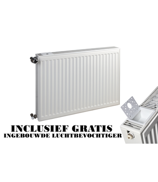 Oppio 40x80 cm Type 22 - 1248 Watt - Oppio Paneelradiator Compact 6 geribbelde voorzijde - Wit (Ral 9016)