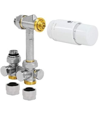 Jaga Jaga aansluitset Wit 104 - 180º naar vloer - aanvoer buitenzijde thermostatisch H-blok Jaga Jaga aansluitset Wit 104 - 180º naar vloer - aanvoer buitenzijde thermostatisch H-blok