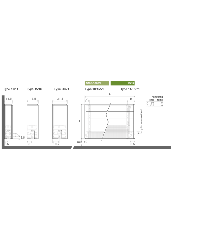 Jaga Tempo Mural H090 L280 T20, Ral9010 Toucher Doux