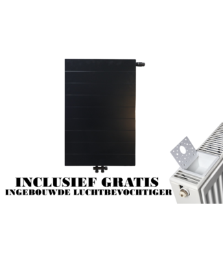 ECA 90x40 cm Type 22 - 1247 Watt - ECA Paneelradiator Compact 8 gegroefde voorzijde - Mat Zwart (Ral 9005)