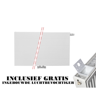 ECA 40x80 cm Type 22 - 1248 Watt - ECA Paneelradiator Compact 8 gegroefde voorzijde - Wit (Ral 9016)