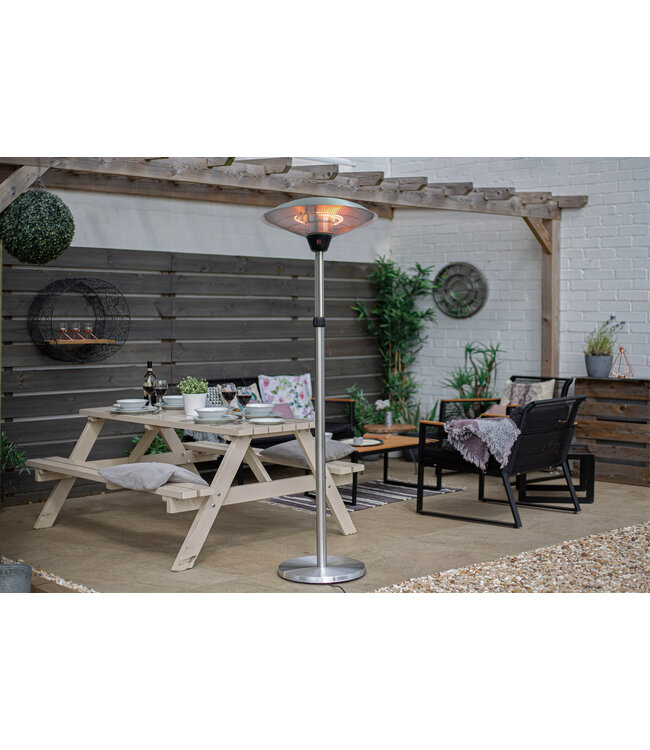  Oppio - Infrarood Terrasheater met Verstelbare Hoogte (1,93m - 2,25m), WiFi-functie, 2100W