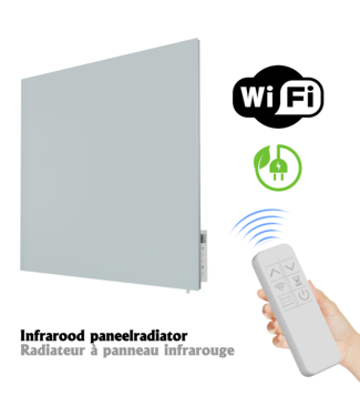 Oppio Oppio GlassHeat Pro Infrarood Paneelradiator 60x80cm - Wit | Slim & Energiezuinig
