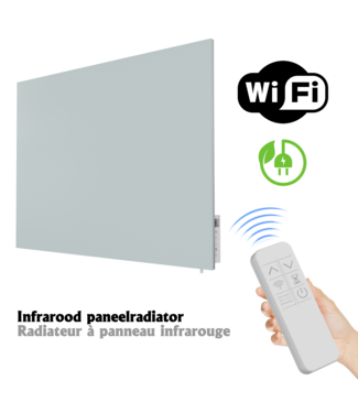 Oppio Oppio GlassHeat Pro Infrarood Paneelradiator 60x100cm - Wit | Slim & Energiezuinig