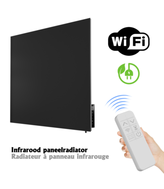 Oppio Oppio GlassHeat Pro Infrarood Paneelradiator 60x80cm - Zwart | Slim & Energiezuinig