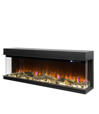 Oppio Cheminée électrique 3 côtés Amsterdam 220 cm – LED Smart & Chauffage Oppio Cheminée électrique 3 côtés Amsterdam 220 cm – LED Smart & Chauffage