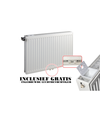ECA 50x220 cm Type 22 - 4104 watts - ECA Panneau radiateur Compact 8 façade nervurée - Blanc (Ral 9016)