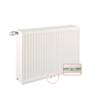 ECA 40x160 cm Type 33 - 3678 Watt - ECA Paneelradiator Compact 8 geribbelde voorzijde - Wit (Ral 9016)