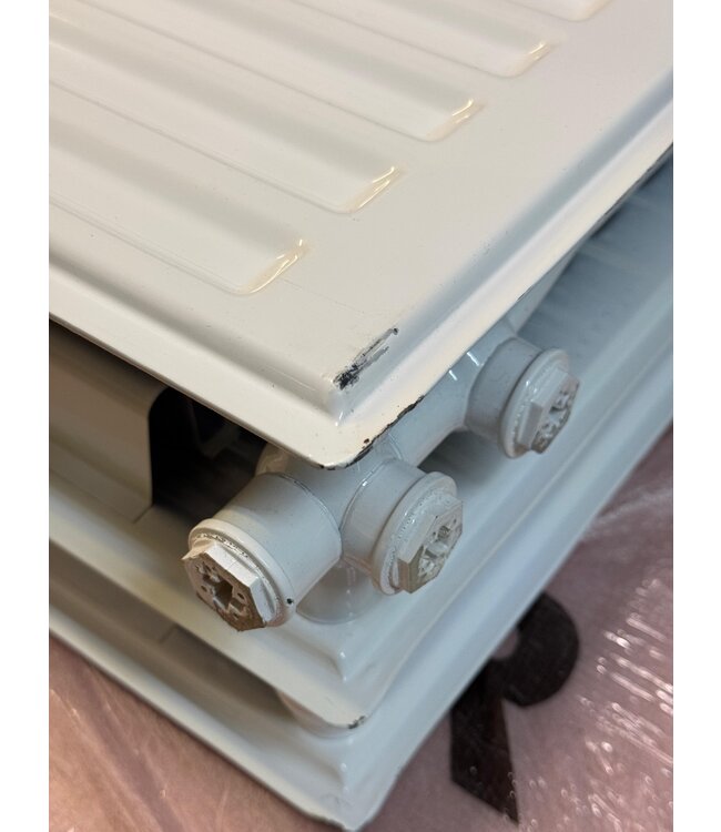  Outlet #159 - 50x80 cm Type 33 - 2203 Watt - ECA Paneelradiator Compact 8 geribbelde voorzijde - Wit (Ral 9016)