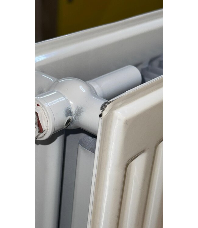  Outlet #164 - 60x100 cm Type 22 - 2189 Watt - Oppio Paneelradiator Compact 6 geribbelde voorzijde - Wit (Ral 9016)
