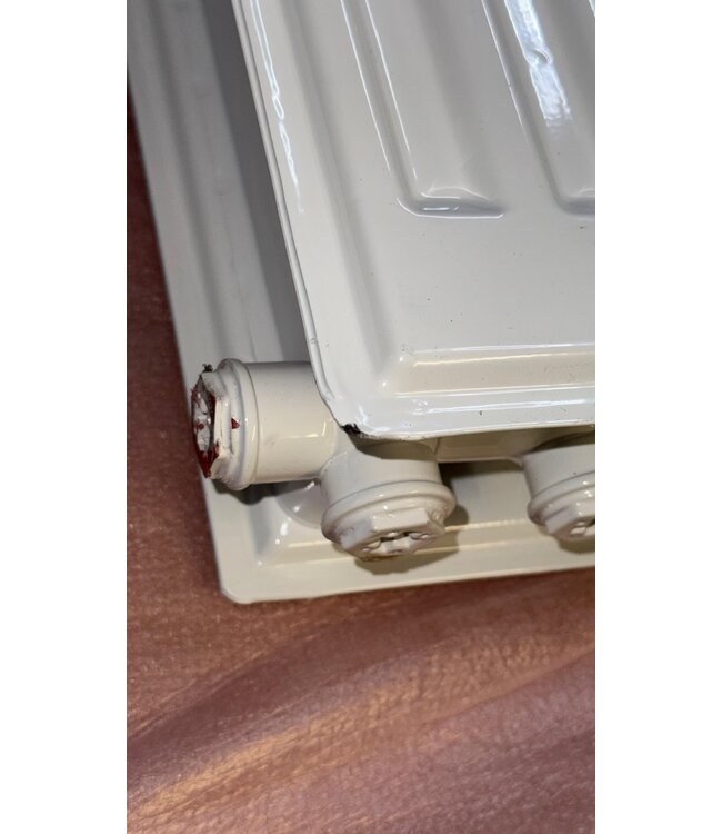  Outlet #164 - 60x100 cm Type 22 - 2189 Watt - Oppio Paneelradiator Compact 6 geribbelde voorzijde - Wit (Ral 9016)