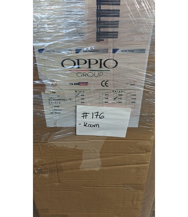  Sortie #176 - 115x40 cm - 600 watts - Radiateur sèche-serviettes Oppio Elite - Noir mat (Ral 9005)