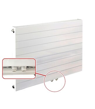 ECA 40x80 cm Type 11 - 670 Watt - ECA Paneelradiator Compact 8 gegroefde voorzijde - Wit (Ral 9016)