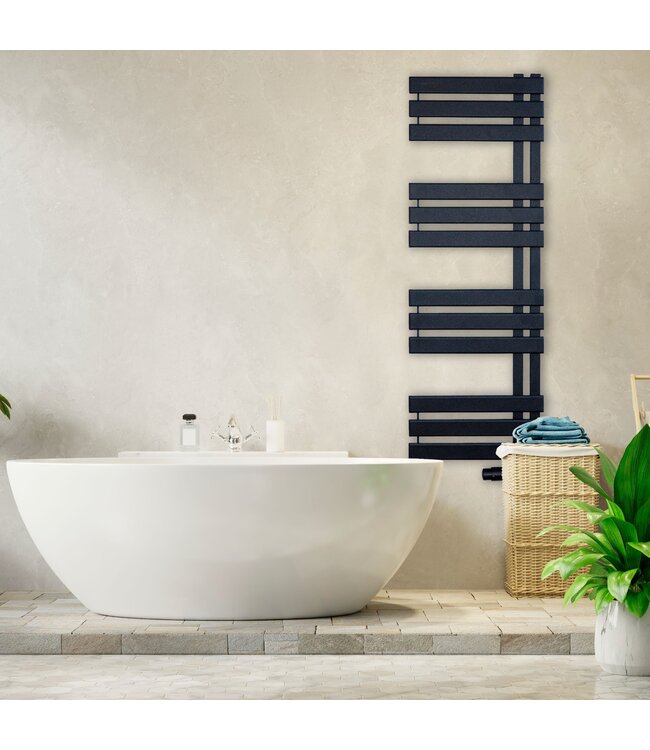 Outlet #191 - 115x50 cm - 723 Watt - Oppio Elite handdoekradiator - Zwart (RAL 9005)