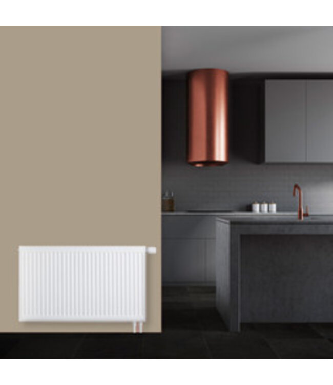  30x60 cm Type 22 - 706 Watt - Oppio Paneelradiator Compact 6 geribbelde voorzijde - Wit (Ral 9016)