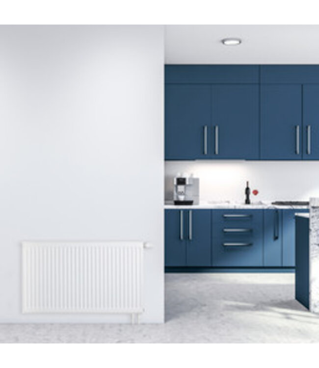 30x60 cm Type 22 - 706 Watt - Oppio Paneelradiator Compact 6 geribbelde voorzijde - Wit (Ral 9016)