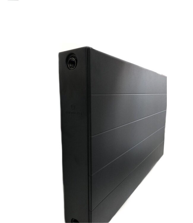  40x60 cm Type 22 - 968 Watt - ECA Paneelradiator Compact 8 gegroefde voorzijde - Mat Zwart (Ral 9005)