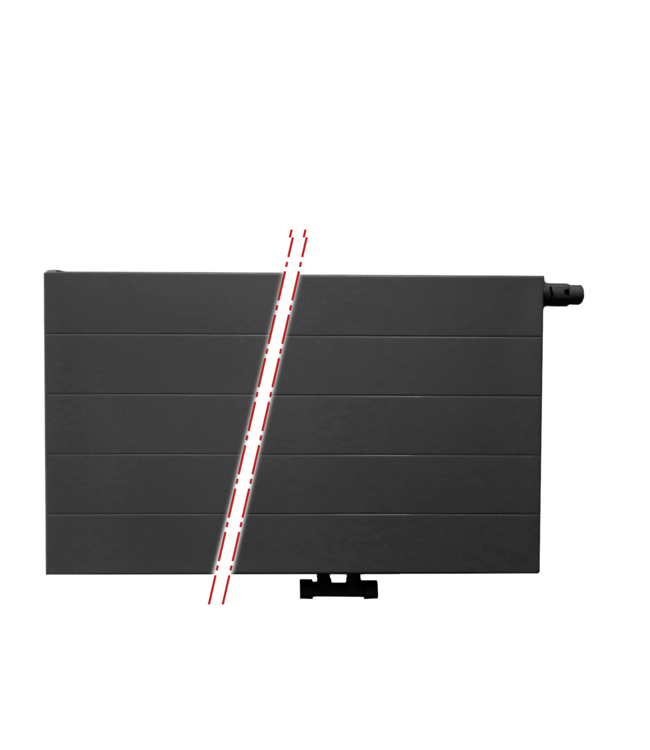  40x60 cm Type 22 - 968 Watt - ECA Paneelradiator Compact 8 gegroefde voorzijde - Mat Zwart (Ral 9005)