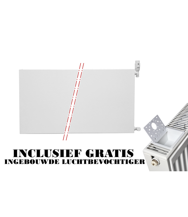  30x80 cm Type 22 - 941 Watt - Oppio radiateur à panneaux avec 6 raccords - face avant lisse - Blanc (RAL 9016)