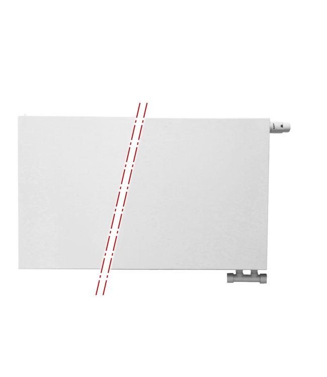  30x80 cm Type 22 - 941 Watt - Oppio radiateur à panneaux avec 6 raccords - face avant lisse - Blanc (RAL 9016)