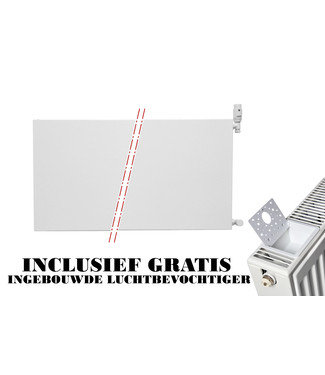 Oppio 30x100 cm Type 22 - 1177 Watt - Oppio Paneelradiator met 6 aansluitingen - vlakke voorzijde - Wit (RAL 9016)