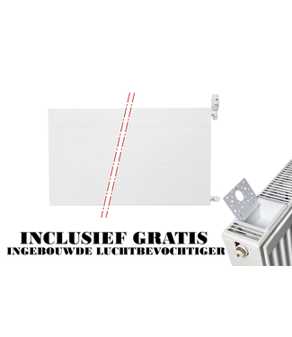 Oppio 30x100 cm Type 22 - 1177 Watt - Oppio radiateur à panneaux avec 6 raccords - face avant rainurée - Blanc (RAL 9016)