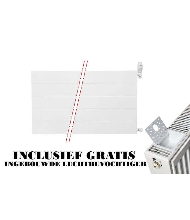  30x100 cm Type 22 - 1177 Watt - Oppio radiateur à panneaux avec 6 raccords - face avant rainurée - Blanc (RAL 9016)