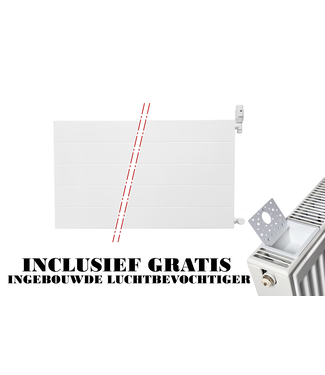 Oppio 90x40 cm Type 22 - 1167 Watt - Oppio Paneelradiator met 6 aansluitingen - gegroefde voorzijde - Wit (RAL 9016)