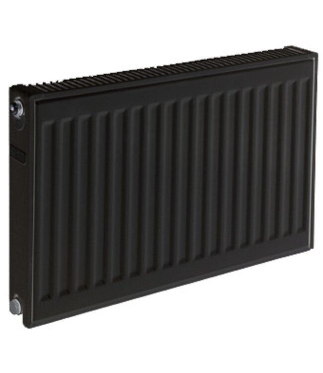  40x260 cm Type 22 - 4186 Watt - ECA radiateur à panneaux avec 8 raccords - face avant nervurée - Noir (RAL 9005)