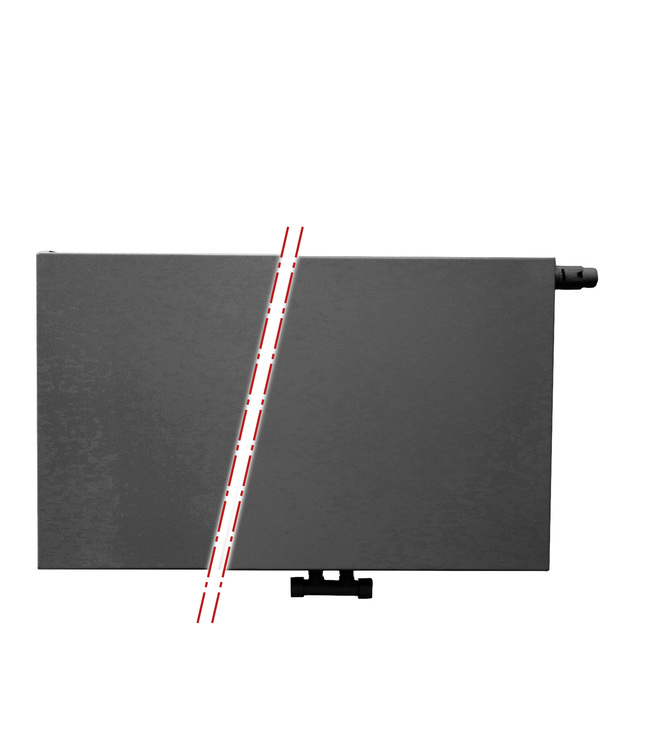  40x80 cm Type 22 - 1248 Watt - ECA Paneelradiator met 8 aansluitingen - vlakke voorzijde - Zwart (RAL 9005)