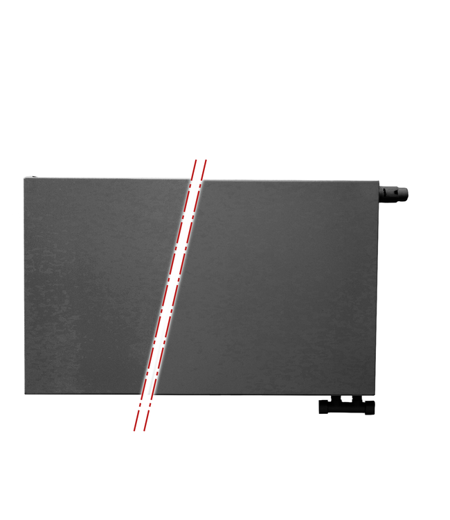  40x80 cm Type 22 - 1248 Watt - ECA Paneelradiator met 8 aansluitingen - vlakke voorzijde - Zwart (RAL 9005)