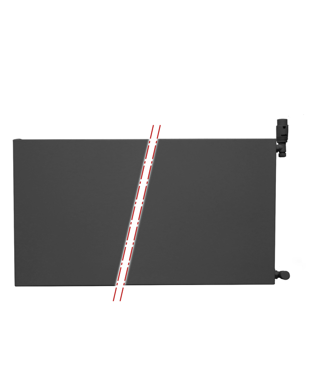  40x80 cm Type 22 - 1248 Watt - ECA Paneelradiator met 8 aansluitingen - vlakke voorzijde - Zwart (RAL 9005)