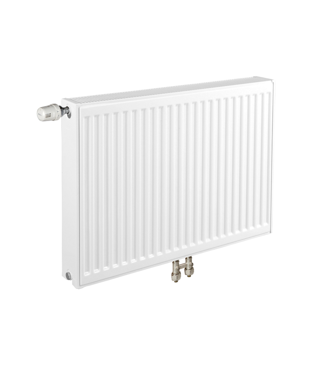  90x60 cm Type 22 - 2024 Watt - ECA Hybride 8+ Geribbelde Paneelradiator met ingebouwde boosters - Wit