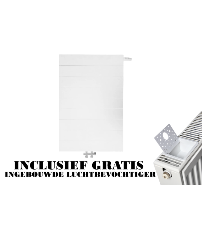  90x100 cm Type 22 - 3374 Watt - ECA Hybride 8+ Gegroefde Paneelradiator met ingebouwde boosters - Wit