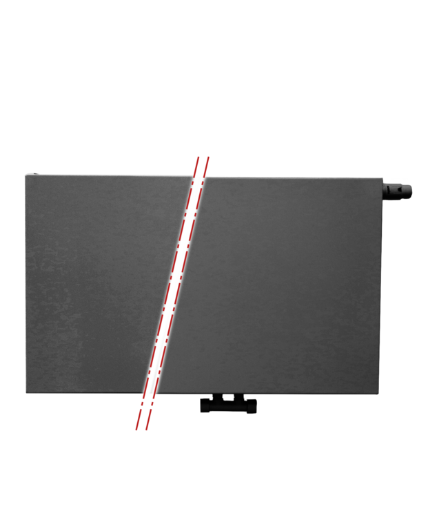  50x180 cm Type 22 8+ Hybride - 3862 Watt - ECA radiateur à panneaux avec 8 raccords - face avant lisse - Noir