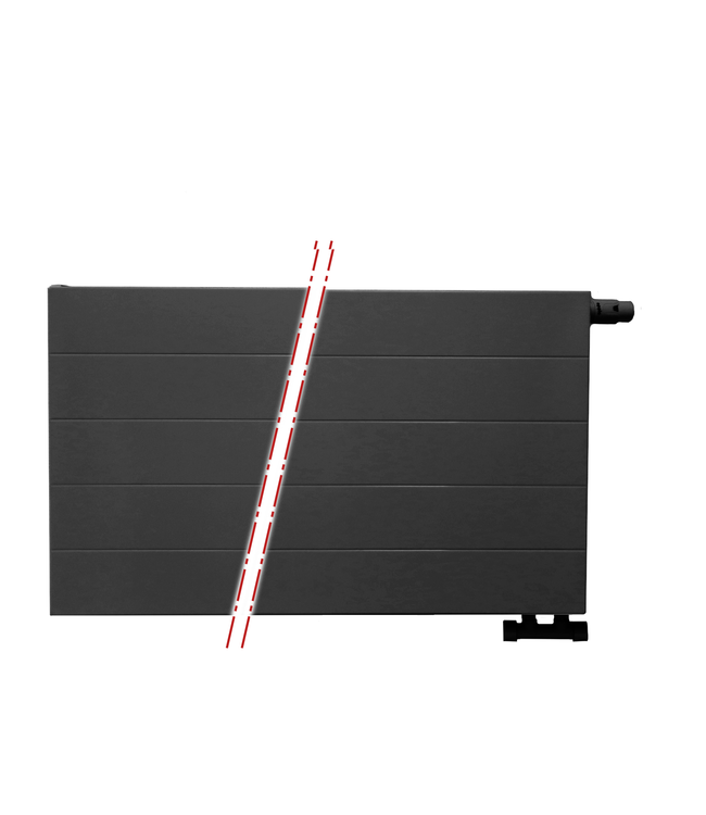  50x260 cm Type 22 8+ Hybride - 5899 Watt - ECA radiateur à panneaux avec 8 raccords - face avant rainurée - Noir