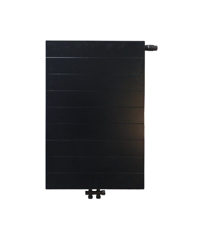  90x80 cm Type 22 8+ Hybride - 2699 Watt - ECA radiateur à panneaux avec 8 raccords - face avant rainurée - Noir
