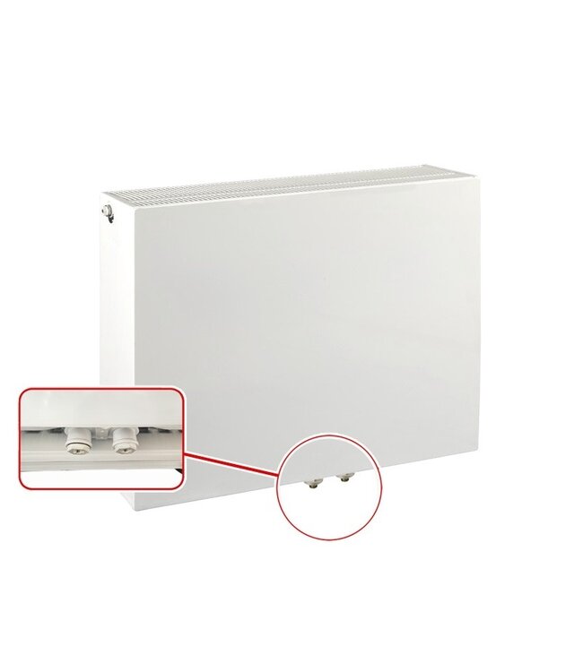  40x260 cm Type 33 8+ Hybride - 6931 Watt - ECA radiateur à panneaux avec 8 raccords - face avant lisse - Blanc