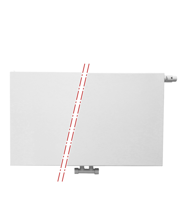  40x260 cm Type 33 8+ Hybride - 6931 Watt - ECA radiateur à panneaux avec 8 raccords - face avant lisse - Blanc