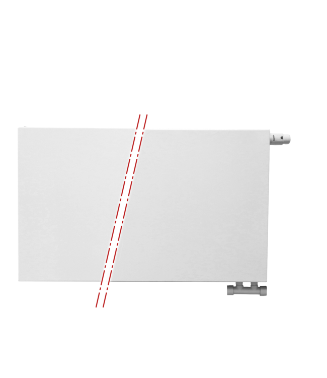  60x180 cm Type 33 - 6587 Watt - ECA Hybride 8+ Vlakke Paneelradiator met ingebouwde boosters - Wit