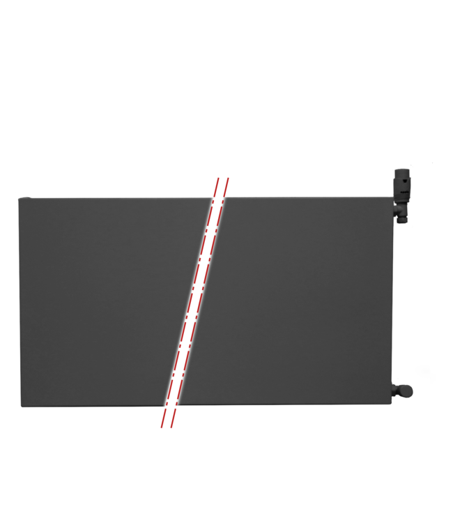  30x120 cm Type 33 8+ Hybride - 2556 Watt - ECA radiateur à panneaux avec 8 raccords - face avant lisse - Noir