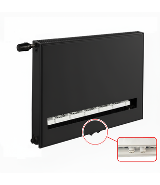 ECA 90x40 cm Type 11 - 852 Watt - ECA Hybride 8+ Vlakke Paneelradiator met ingebouwde boosters - Zwart