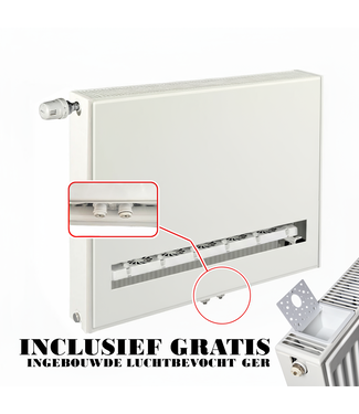 ECA 40x60 cm Type 22 - 1076 Watt - ECA Hybride 8+ Vlakke Paneelradiator met ingebouwde boosters - Wit