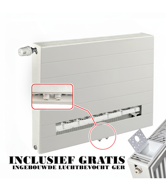 ECA 40x80 cm Type 22 8+ Hybride - 1435 Watt - ECA radiateur à panneaux avec 8 raccords - face avant rainurée - Blanc