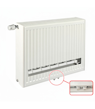 ECA 50x60 cm Type 33 - 1900 Watt - ECA Hybride 8+ Geribbelde Paneelradiator met ingebouwde boosters - Wit