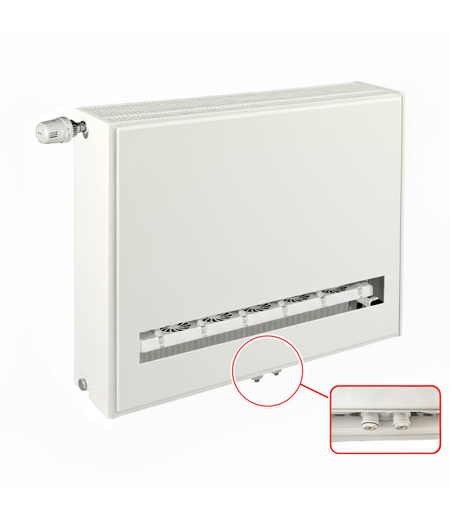  60x120 cm Type 33 8+ Hybride - 4391 Watt - ECA radiateur à panneaux avec 8 raccords - face avant lisse - Blanc