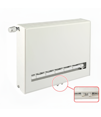 ECA 90x100 cm Type 33 8+ Hybride - 4974 Watt - ECA radiateur à panneaux avec 8 raccords - face avant lisse - Blanc
