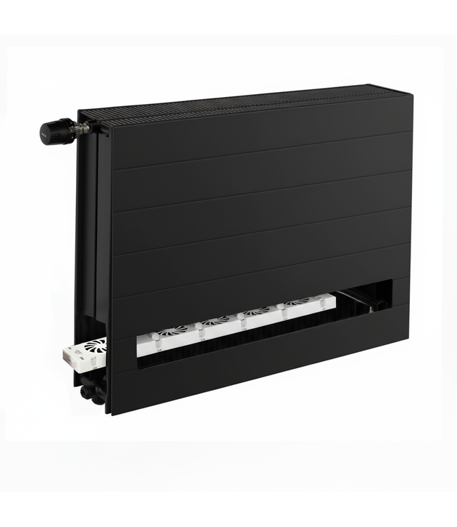  50x120 cm Type 33 8+ Hybride - 3801 Watt - ECA radiateur à panneaux avec 8 raccords - face avant rainurée - Noir