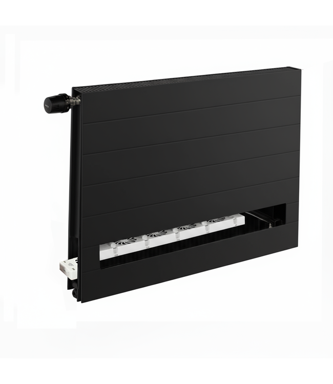  50x100 cm Type 11 8+ Hybride - 1160 Watt - ECA radiateur à panneaux avec 8 raccords - face avant rainurée - Noir